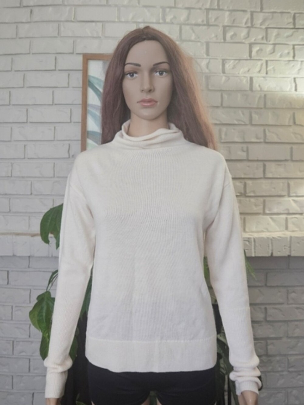 Aritzia Wilfred Merino Wool Cream High Neck Sweater Top